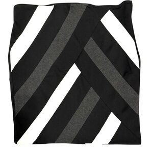 White House Black Market Asymmetrical Chevron Striped Midi Pencil Skirt Size 14